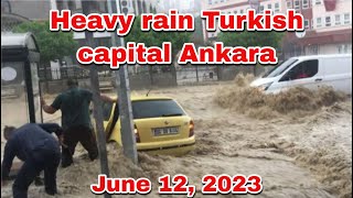 Heavy rain turns streets into rivers in Turkish capital Ankara