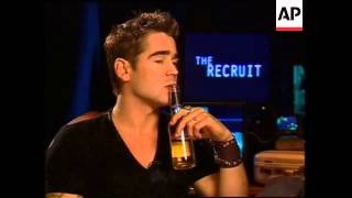 Colin Farrell smoking and drinking beer throughout interview