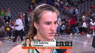Sabrina Ionescu Post Game Interview After Near TRIPLE-DOUBLE In Win | NY Liberty vs Atlanta Dream