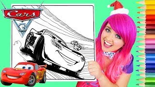 Coloring Cars 3 Lightning McQueen Coloring Book Page Prismacolor Colored Pencils | KiMMi THE CLOWN
