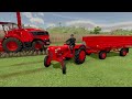 transporting u0026 harvesting poplar with mini ursus tractors u0026 colour trailers farming simulator 22