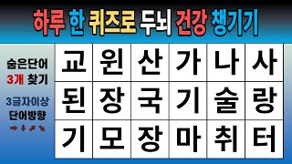 하루 한 퀴즈로 두뇌 건강 챙기기 [숨은단어찾기, 치매예방, 치매테스트, 단어퀴즈]