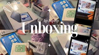 ✨Unboxing my Hp laptop + accessories ✨| No Talking