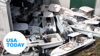 Florida drone captures beached boats, destroyed Sanibel Causeway | USA TODAY