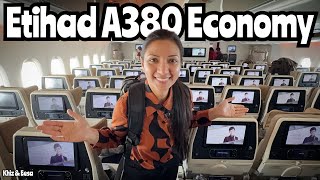 Etihad Airways Economy Seat - Flying Airbus A-380 from New York JFK to Abu Dhabi #travel @etihad