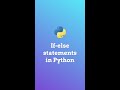 If-else statements in Python