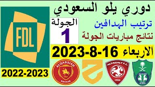 ترتيب دوري يلو الدرجة الأولى السعودي بعد انتهاء مباريات الجولة 1 اليوم الاربعاء 16-8-2023