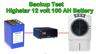 Highstar 12 volt 100 ah Lifepo4 Battery Backup Test