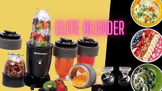 Elite Gourmet EPB 1800 17 Piece Personal Drink Mixer Blender