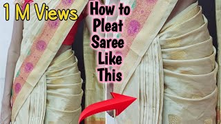 How to Pleat Saree Perfectly in Tamil | Waist Pleats | Saree Draping #pattusareedraping #shaluswthrt