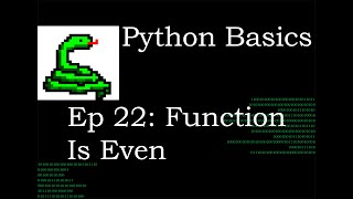 Python Basics Is Even Function