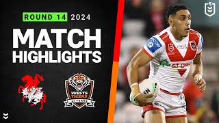 NRL 2024 | Dragons v Wests Tigers | Match Highlights