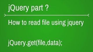 How to read file using jQuery