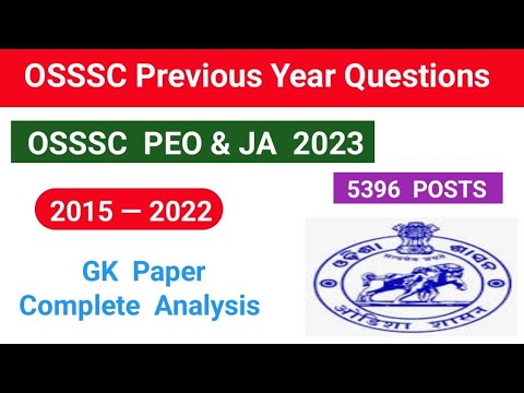 Osssc Previous Year Peo & JA Question//Osssc Previous Year Ri And ...