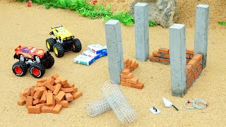 How to Make a Concrete Cow Shed with DIY Tractor | Science Experiment