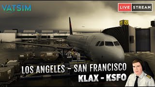 Los Angeles to San Francisco | Delta Airlines A320 | Vatsim ATC | MSFS QHD