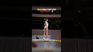 Somehow she continued competing after this😳 #gymnastics #beam #sports #fall #fail #slip