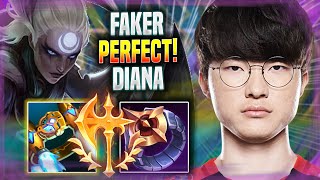 FAKER PERFECT GAME WITH DIANA! - T1 Faker Plays Diana JUNGLE vs Lee Sin! | Season 2022