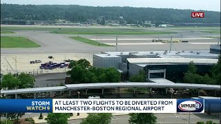 At least 2 flights diverted from arriving at Manchester-Boston Regional Airport