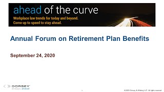 Annual Forum on Retirement Plan Benefits