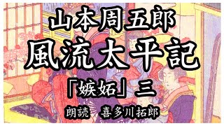 山本周五郎「風流太平記」嫉妬　三　つなは人馬の列を追跡しますが捕まってしまいます。声優　ナレーター喜多川拓郎の朗読です。　ちょっと一休み、心の休息に癒やしの父音朗読を