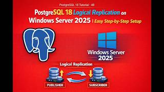 PostgreSQL 18 Logical Replication Step-by-Step on Windows Server 2025 | Full Setup Guide #postgresql