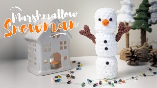 How To Crochet Marshmallow Snowman | Crochet Christmas Tutorial | Amigurumi Pattern