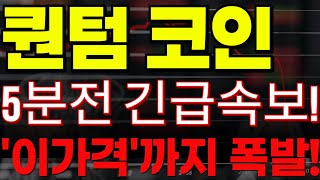 🔴[퀀텀 코인전망] 🏆5분전 긴급속보!!🏆\