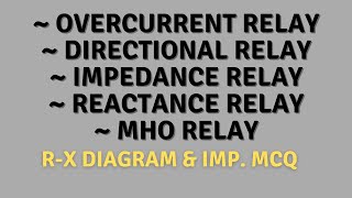 Overcurrent Relay | Directional Relay | Impedance | Reactance | Mho Relay | in Hindi | Notes4EE