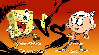 SpongeBob SquarePants Vs Lincoln Loud Cartoon Rap Battle Crossovers! ( The Loud House )