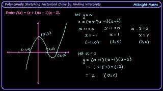 Sketch Cubic Function By Finding Axis Intercepts | VCE Maths Methods Worked Example