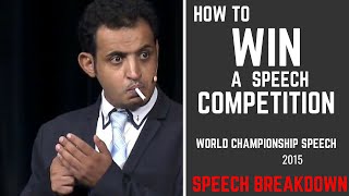 ✅How to WIN a SPEECH competition World Championship SPEECH BREAKDOWN 2015