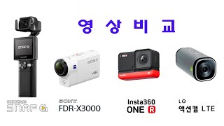 THINKWARE SNAP G, SONY FDR-X3000, Insta360 ONE R, LG 액션캠 LTE 4기종영상비교