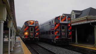 VRE afternoon rush at Alexandria VA (203, meets, Triple header 92)