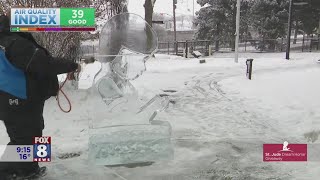 St. Jude Ice Carving comes to life in Fox 8 front yard