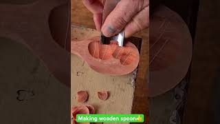 Making wooden spoon by manual carving😳