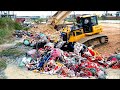 Impressive Technique Skills SHANTUI Bulldozer Remove Crush The Fabric & Soil Big Project