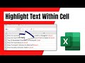 How to Highlight Specific Text within a Cell In Excel