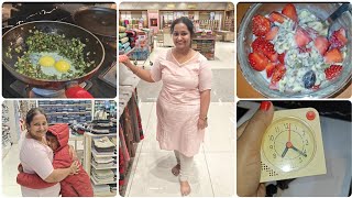 Early morning 5 AM Routine|| మళ్ళీ చేయగలనా అని భయమేస్తుంది || oatmeal || egg bindi|| bday shopping