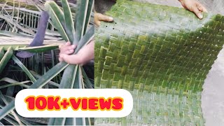 Coconut leaf craft 🌴 ❤️ // Coconut mat making 😍