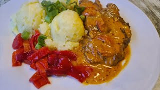 Pork neck in paprika sauce amazing pork neck flavor perfect for dinner