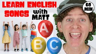 Learn Animals And More Songs with Matt - 1 Hour English for Children Songs and Vocabulary Practice