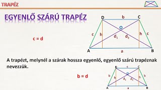 EGYENLŐ SZÁRÚ TRAPÉZ TULAJDONSÁGAI