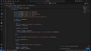 Simple ATM Machine Program using Java Language with output..