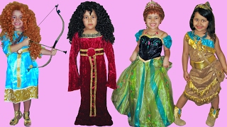 6 Halloween Costumes Disney Princess Anna Merida Pocahontas Rapunzel and Mother Gothel