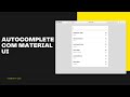 COMO FAZER UM AUTOCOMPLETE NO REACTJS - Material-UI