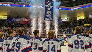 Saginaw Spirit raises 2024 Memorial Cup Championship Banner