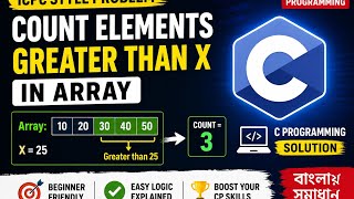Count Elements Greater Than X in Array | C Programming Solution