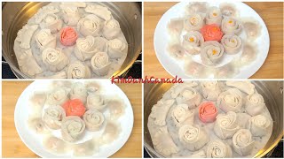 [Engsub]Cách pha bột bánh hoa hồng\u0026bánh há cảo mềm ngon Dumpling recipe/how to make roses