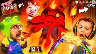 PIGGY HUNT #1 It's AMONG US but a Psycho Pig Hunts You While You do Tasks!  (FGTeeV Escape Gameplay)